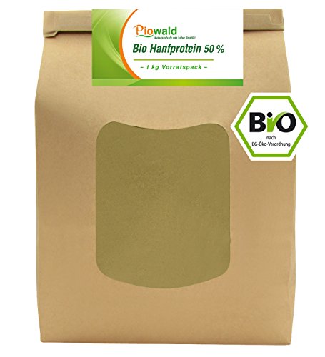 BIO Hanfprotein - 1 kg Vorratspack | Pflanzliches Eiweißpulver von Piowald | Vegan und Glutenfrei | Protein Pulver, Eiweisspulver aus Hanfsamen für deinen Protein Shake