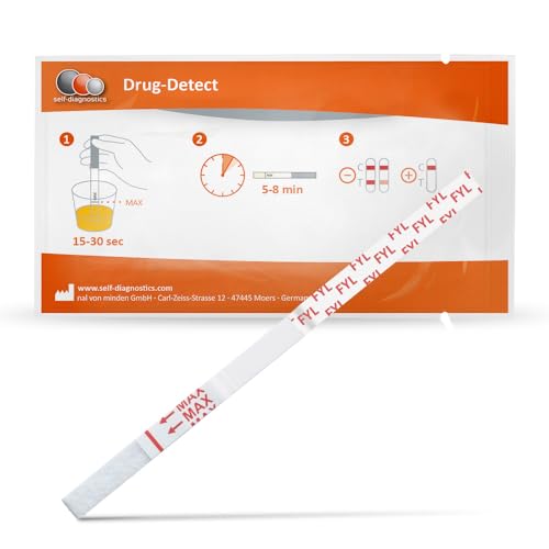 self-diagnostics Drogentest Fentanyl | 5 Urinteststreifen | Drogenschnelltest zum Nachweis von Konsum in Urinproben | Selbsttest mit Cut-off 10 ng/mL