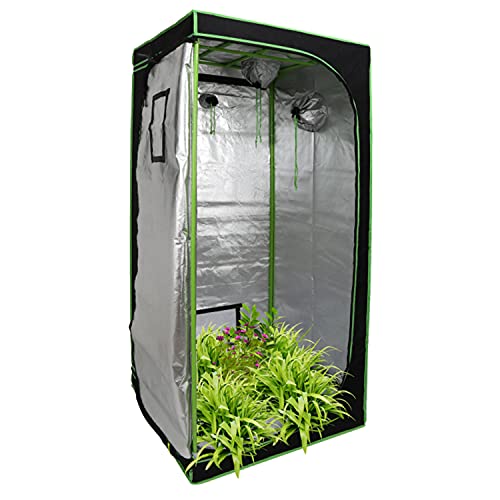 EINFEBEN Growbox 80x80x180cm, Schwarz Grün Growzelt, 600D Oxford Growschrank für Homegrow, Indoor Anbauzelt, Growroom, Lichtdicht und Wasserdicht Pflanzzelt