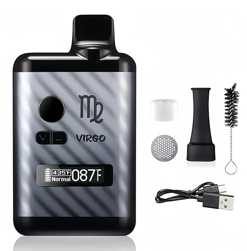 Virgo Dry Herb Vaporizer, Keramik-Heizkammer, OLED-Display und Temperaturregelung (Grau)