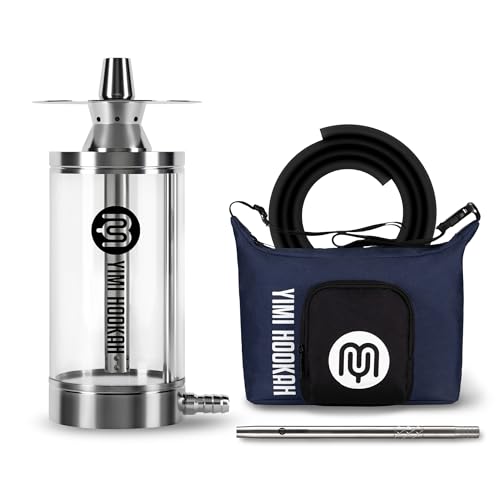 Yimi Hookah-Nix reise mini shisha mit blow off | kleine shisha to go | edelstahl shisha set komplett | Enthält shisha zubehör mit shisha zange shisha tasche shisha mundstück shisha bowl usw.