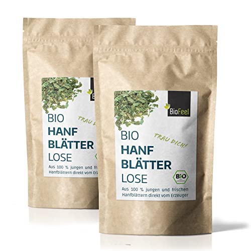 BioFeel - BIO Hanfblätter lose - 80g - 2er Set (2x 40g) - Direkt vom deutschen Erzeuger! - Eigener Anbau in Deutschland! - Eigene Ernte! - Eigene Verarbeitung! 100% Kontrolle!