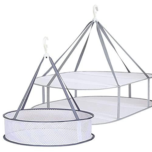 Zuzer 2pcs Pullovertrockner Gestell 2-Ebenen Pullovertrockner Netz Trockenes Netz Klappbar Wäscheständer für Pullover Feinwäsche und Badeanzug