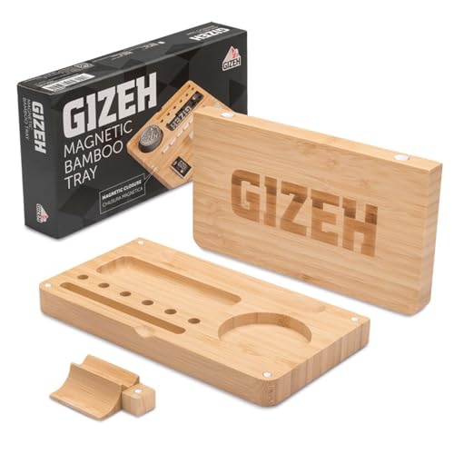 Gizeh Magnetic Bamboo Tray Rolltablett aus Bambusholz, mit Magnetverschluss, bequem und robust