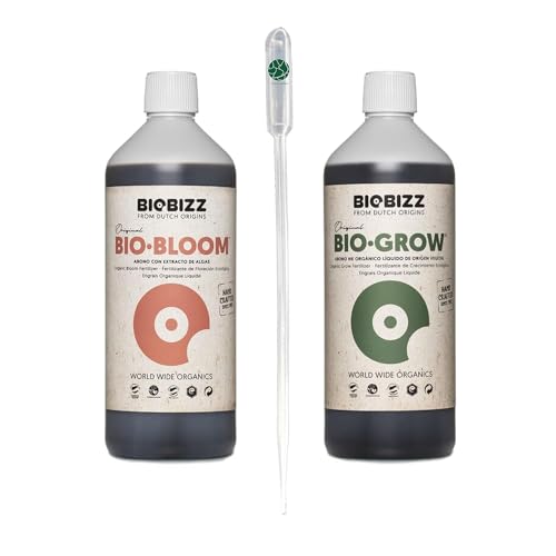 Generisch BioBizz Original Bio Grow + Bio Bloom 2x250 ml Set Blüte NPK Wachstum Dünger + Pipette