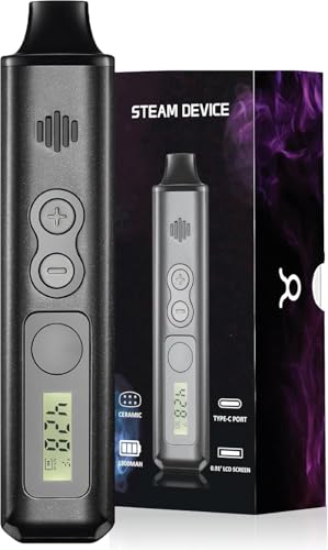 Vaporizer Cannabis Verdampfer IOUQ: Keramik-Kammer, Blitzschnelle Heizung, Einfach & Kompakt für Kräuter/Cannabis – Präzise Verdampfer-Technologie（Ceramic black）