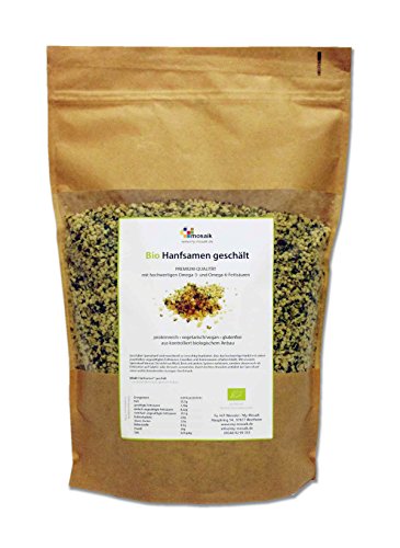 Bio Hanfsamen geschält von my-mosaik aus kontrolliert biologischem Anbau (1000g),vegan, zum Kochen und Backen