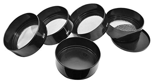 Eisco Labs Sieb-Set, stapelbar, 30,5 cm, Kunststoff, inkl. #5, 10, 60 und #230 Plus Bodenpfanne und Deckel, 6-teilig