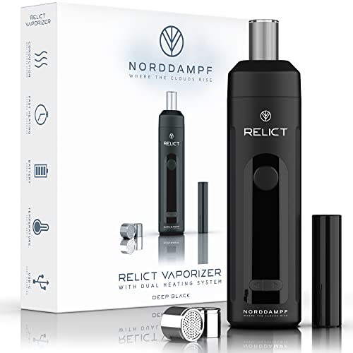 Norddampf RELICT Kräuter Vaporizer | Premium Verdampfer für Kräuter 2300 mAh Akku | DHS & Intelisense Technologie | Isolierter Luftstrom | Viele Sessions | 25s Heizzeit | DEEP BLACK