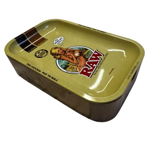 RAW Cache Box Set 9 - Raw Cache Box + RAW Small GIRL Rolling Tray und kostenlosen Metall Aschenbecher