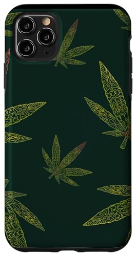 Hülle für iPhone 11 Pro Max Unkrautblattmuster 420 Cannabis
