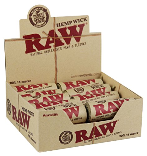 RAW Hemp Wick 6m Langer Docht aus Hanf und Bienenwachs 1 Box (20x) Hemp Wicks