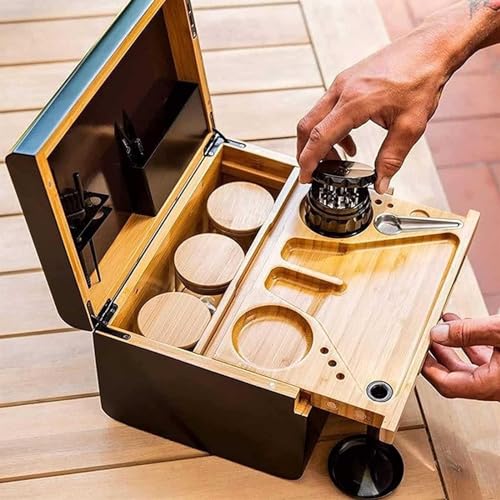 Rolling Tably Bundle High -End -Bambus -Aufbewahrungsbox, Holzspeicherbox, Luxus -Geschenkbox, abnehmbare abnehmbare Aufbewahrungsschachtel mit beweglicher Tablett