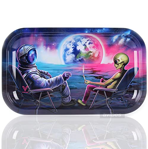 Dark Orbit Alien Astronaut Rolltablett Rolling Tray Drehunterlage Bauunterlage Mischschale Dreh-Tablett 26 x 16 cm