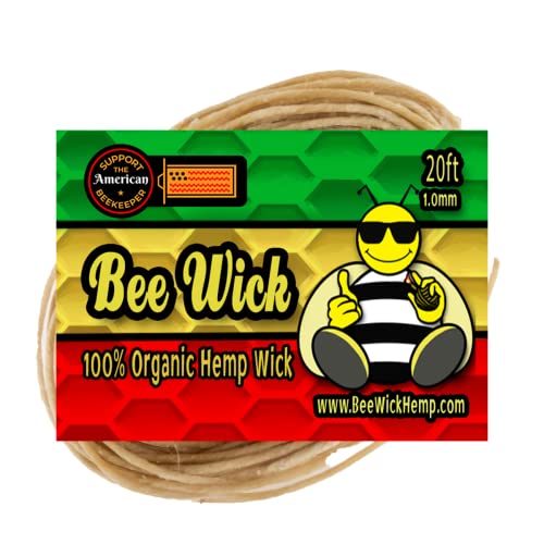 Bee Wick Hanf, 6 m, 100 % Bio-Hanfdocht, hergestellt mit amerikanischem Bienenwachs (1,0 mm)