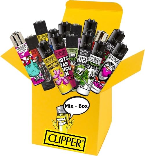 FIRE-FLOW Clipper Feuerzeuge Mixbox 1 (10 STK. Original Clipperfeuerzeuge, Keine doppelten Clipperfeuerzeuge), CL3A1565BCH