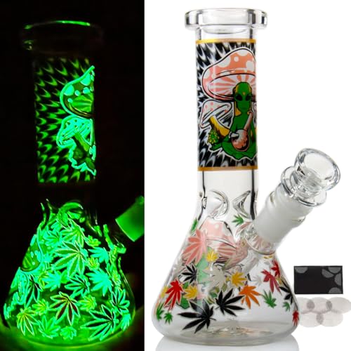 Mini Bong Glasbong Bong Pfeife Wasserbongs Raucherbong Sch¨¹ssel 14,5 mm H?he 16,5 cm 250 g Recycling Tornado Filter Glas Wasserbong Wasserbong Hookah Rig Bongs einfach zu tragen (Red Glas bong)