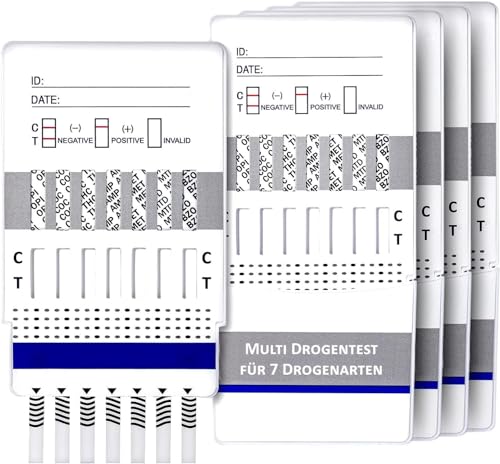 One+Step Drogentest, Drogenschnelltest für 7 Drogenarten I Kokain I Cannabis I Methampetamin I Opiate I Amphetamine I EDDP I Benzodiazepine