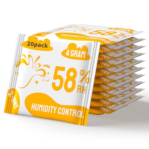 Boadw 2-Wege Feuchtigkeitsregulierung 58% Luftfeuchtigkeit Terpene & Aromaschutz, 4g Feuchtigkeitsregler zur Aufbewahrung von Kräutern schützt bis zu 15g - 20 Stück