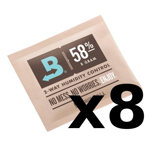 Boveda Humidipak 58% RH, 8 g, 2-Wege-Feuchtigkeitskontrolle (8 g), 8 Stück