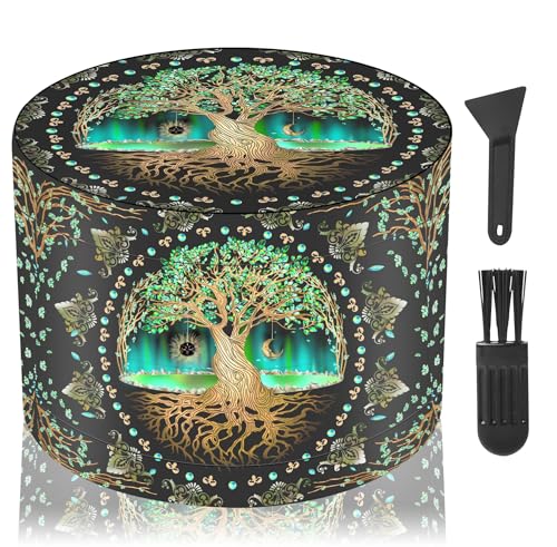 LHOEST Grinder Große Crusher, 63 mm Gewürzmühle mit Scraper und Plastikbürste, Grinder 4 Schichten Baum-Design, Pollen Grinder Metall 4-teiliges Set für Spice Gewürze