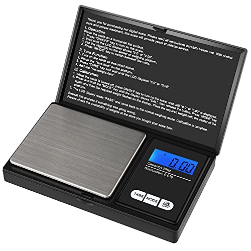 Reteck 200g/0,01g Taschenwaage - 200 x 0.01g Digitale Taschenwaage, Feinwaage, Digitalwaage Goldwaage Münzwaage mit LCD-Anzeige for Tabletten,Schmuck und vieles mehr