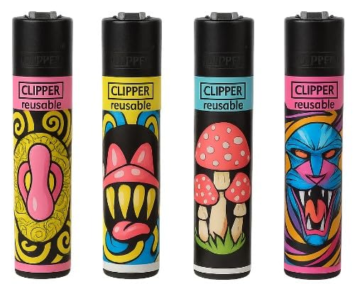 Clipper Feuerzeuge Mushroom Colors (4er Set), Neue Motive 2025