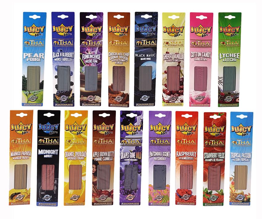Juicy Jay's Thai Räucherstäbchen SUPERMIX, 17 verfügbare Aromen 17 Packungen